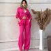 Women's Clothing 2-piece Plus Size Cotton And Linen Shirt Suit High Waist Loose Trousers_ecoleips.com