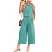 Women's Clothing Summer Casual Sleeveless Vest Wide Leg Nine Point Pants Suit Women_ecoleips.com