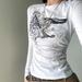 Retro Print Long Sleeve T-Shirt for Women Casual Y2K Harajuku Style Slim Fit round Neck Base Layer Top European American_ecoleips.com