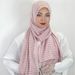 Muslim Accessories"Elegant Jacquard Chiffon Hijab Scarf – Striped & Solid Color Headwrap For Women, Lightweight & Breathable"_ecoleips.com