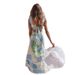 Women's Linen Printed Dress Fashion Backless Bow Tie Sexy Clothing Summer Maxi Dress_ecoleips.com