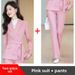 Pink Women's Petite Suit Set High-End Elegant Professional Commuter Style for Spring And Autumn_ecoleips.com