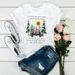 European And American Cross-border Foreign Trade Clothing, Simple Pattern Round-neck Printed Women's Short-sleeve_ecoleips.com