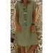 2024 New Popular Eleven Color Eight Size Solid Short Sleeve V-Neck Dress_ecoleips.com