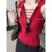 Purely Desirable Hollow-out V-neck Ice Silk Knitted Camisole Women, Summer Style, Suitable For Both Inner Outer Wear,_ecoleips.com