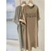 Summer Loose European And American Cartoon Cat Print Casual Comfortable Short-sleeved Round Neck Women Maternity Dress_ecoleips.com
