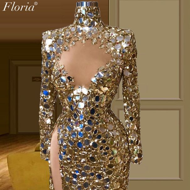 Women's Clothing Sexy Evening Dress Long Slit Dress Evening Dress New Party Catwalk Performance Dress Female_ecoleips.com