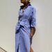 Women's Mid-Length Striped Cardigan Lapel Shirt Dress Casual Elegant American Style Thin Five-Point Sleeve For Spring/Autumn Summer_ecoleips.com