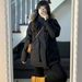 girl American Style High-End Quilted Jacket Thickened Black Hooded Coat For Women 2025 New Down Cotton Parka_ecoleips.com