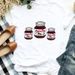 European And American Cross-border Foreign Trade Clothing, Peanut Butter Letter Print Round Neck Short-sleeve Women's_ecoleips.com