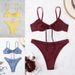 Women's Clothing Solid Color Bikini Swimsuit Sexy Lace Swimsuit High Grade Bikini_ecoleips.com