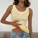 Women's Clothing Bow Embroidery Solid Color Versatile Slim Fit Inner Wear Niche Vest Summer New Tops_ecoleips.com