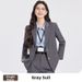 Women's Gray Suit Petite-Fit Formal Attire Ideal For College Students Teacher Qualification Interviews And Workplace Commuting_ecoleips.com