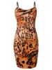 Women Spaghetti Strap Bodycon Mini Dress Leopard Sleeveless Print Sexy Dress Spring Summer Night Out Club Party Fitted Dress_ecoleips.com