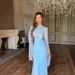 Women's Clothing Summer Spliced Organza Long Satin Slim Dress With Large Swing Sleeves_ecoleips.com