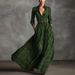 Women's Autumn And Winter Retro Plaid Large Swing Skirt With Elegant Temperament V-Neck French Style Dress_ecoleips.com