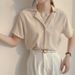 White Chiffon Shirt Women's Summer New Temperament V-neck Top Versatile Loose Short-sleeved Foreign-style Shirt_ecoleips.com