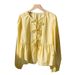 Women's Long Sleeve Striped Shirt Drawstring Top Versatile Easy To Match Autumn New Style_ecoleips.com