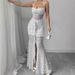 Women's Clothing Elegant Women's Patchwork Dress Halter Neck Square Neck Private Outfit Quality Style Spring Sexy_ecoleips.com