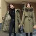 Detachable Faux Fur Trim Hooded Long Puffer Coat - Winter Warm Thickened Polyester Parka With Oversized Hood (Available In 5 Colors & Sizes)_ecoleips.com