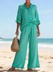 Women's Casual Loose Wide Leg Pants Set_ecoleips.com