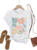 European And American Cross-border Foreign Trade Women's Floral Pattern Round-neck Printed Short-sleeve T-shirt Top_ecoleips.com