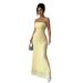 Elegant Strapless Bodycon Maxi Dress | Lace-Trimmed Formal Gown | Polyester Stretch Fit For Evening & Wedding Guest_ecoleips.com