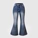 Women's Heavy Duty Embroidered Flared Jeans Vintage Washed And Distressed Sexy Style Blue plus Size Clothes_ecoleips.com
