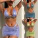 Luan Guo 223 New European And American Style Swimsuit Sexy Shimmer Fabric Three-Piece Bikini Cross-Border Swimwear_ecoleips.com