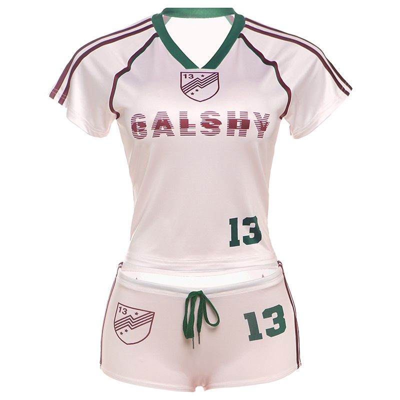 Women's Fashion Casual Printed T-Shirt And Super Shorts Set round Neck Short Sleeved Top European American Style Spring Summer 2025_ecoleips.com