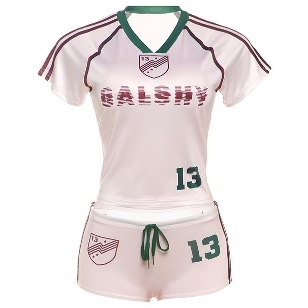 Women's Fashion Casual Printed T-Shirt And Super Shorts Set round Neck Short Sleeved Top European American Style Spring Summer 2025_ecoleips.com