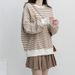 striped Retro Hong Kong Style Thin Sweatshirt For Women, Trendy Ins Early Autumn Women's Top, Korean_ecoleips.com