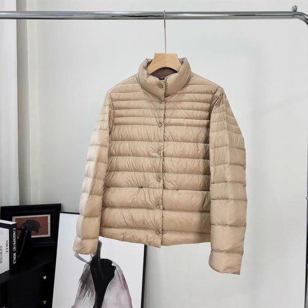 girl Girl Lightweight Down Jacket For Women, Short Style, 2024 New Fashionable Stand Collar, Stylish And Chic, Petite Size, White_ecoleips.com