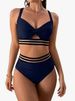 Elegant Sheer Cover-Up Bikini Set – Sexy High-Waisted Bottoms & Triangle Top (Stylish Swimwear For Beach & Pool)_ecoleips.com