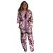 Women's Printed Wide Leg Pants Set Lace-Up Loose Casual Comfortable Spring Fashion_ecoleips.com