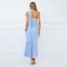 Women's Elegant Sleeveless Halter Neck Mesh Satin Long Dress Summer Collection European And American Style New 2025_ecoleips.com