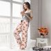 Pink Rilakkumas Cartoon Women Loungewear Pants With Pockets Pajama Pants Home Pj Bottoms_ecoleips.com