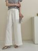 Pure Cotton Edge Loose, Wide Legged, High Waisted Women's Cropped Pants, Casual, Breathable, Temperament, Button Single_ecoleips.com