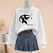 Women's Fleece Lined Thickened round Neck Sweatshirt Petite Relaxed Style for Autumn Winter Spring New 2023 No Hood_ecoleips.com
