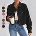 Women's Slim Fit Short Zipper Cardigan Corduroy Jacket Polo Collar Autumn Winter Europe America Style Lightweight Coats_ecoleips.com