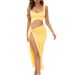 European And American Women's Long 2026 New Model, Strapless, Solid Color, Hollowed-out,_ecoleips.com