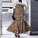 Women's Leopard Print Fishtail Midi Skirt – Stretchy Polyester Wrap Skirt With Elastic Waist For Casual & Night Out (S-XXL)_ecoleips.com