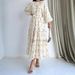 Modest Abaya Dress Bohemian Floral Maxi Dress – Tiered Ruffles & Belted Waist – Long Sleeve Boho Dress_ecoleips.com