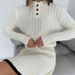 2026 New Casual Dress Long Sleeve Knitted Button Sweater Short Skirt Two-Piece Set For Women_ecoleips.com