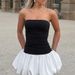 Women's Clothing Splicing Backless Slim Flower Bud Dress Lantern Tutu Skirt Pure Desire Style Summer Small Skirt_ecoleips.com