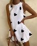 2023 New Women's Casual Printing Sleeveless Ruffle Lace Dress_ecoleips.com