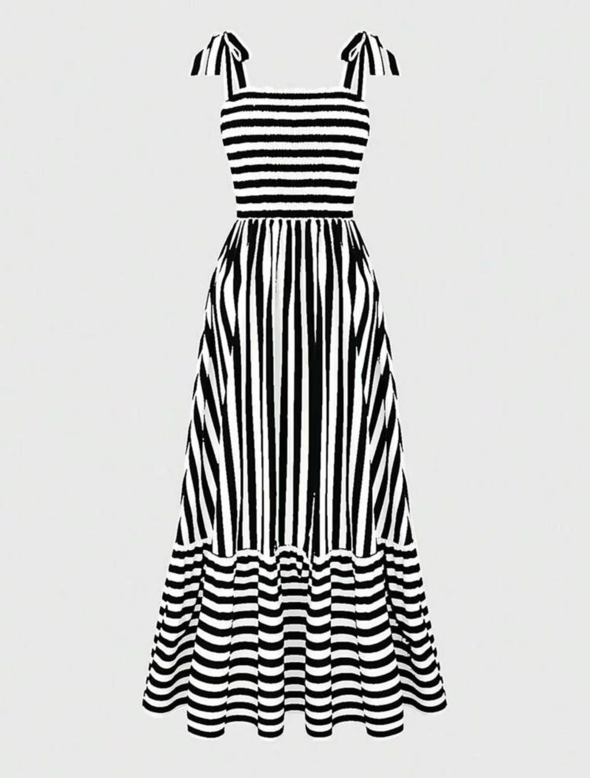 Women's Summer Striped Maxi Dress Elegant Loose Fit A-Line Sleeveless Casual Dress for Women Pink Red Black Sky Blue_ecoleips.com