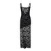 Women's Sexy Sheer Lace Backless Halter Bodycon Asymmetrical Panel Maxi Dress – Elegant Party Gown_ecoleips.com