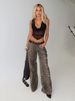 Women's Low-Waisted Straight Leg Jeans Casual Fashionable Printed Loose Fit New_ecoleips.com