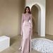 Elegant Luxury Round Neck Batwing Sleeve Sexy Bodycon Evening Gown_ecoleips.com